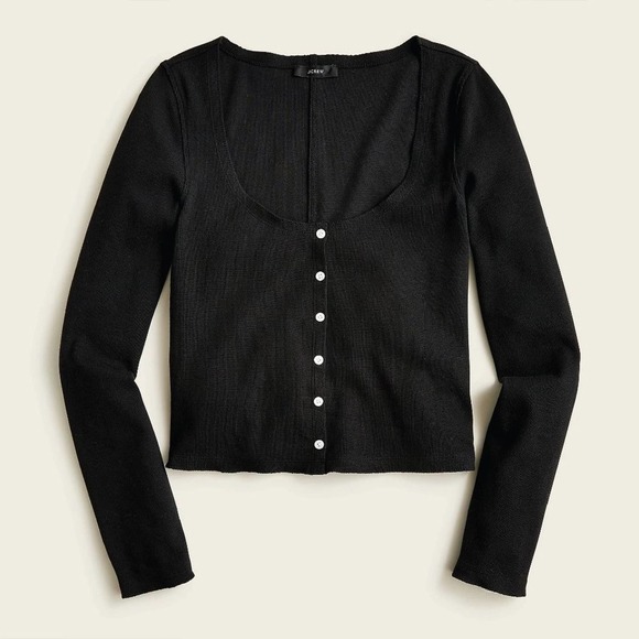 J. Crew Sweaters - J. Crew - Scoopneck ribbed cardigan top - Black